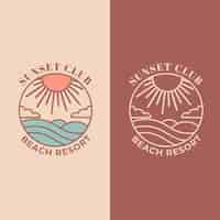 Free vector hand drawn beach club design