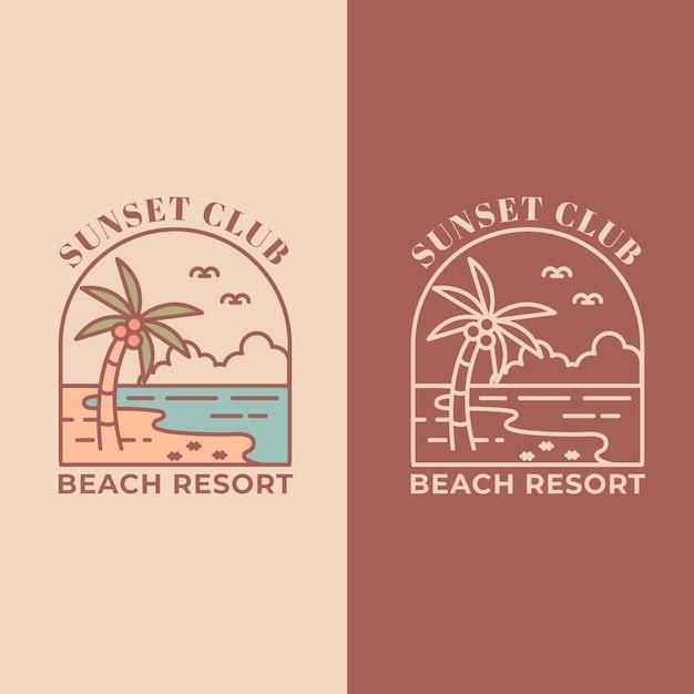 Free vector hand drawn beach club design