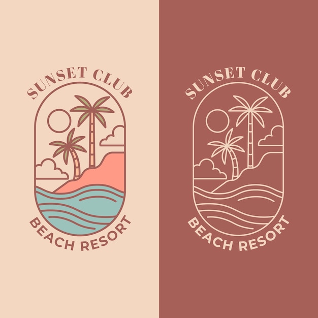 Free vector hand drawn beach club design