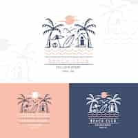 Free vector hand drawn beach club logo design