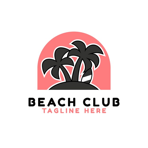 Ручной обращается шаблон логотипа пляжного клуба
