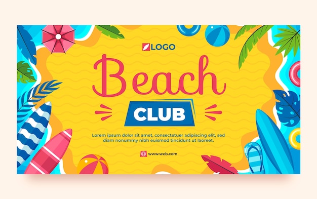 Free vector hand drawn beach club template