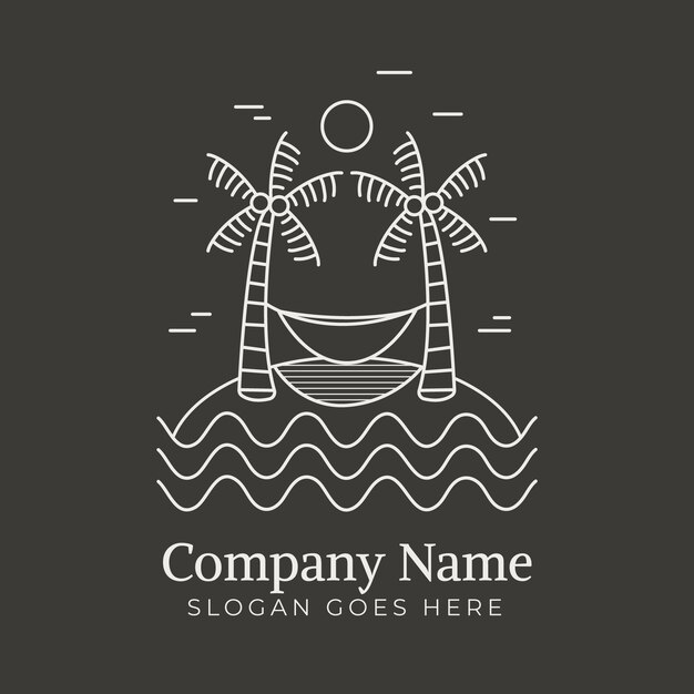 Hand drawn beach logo design