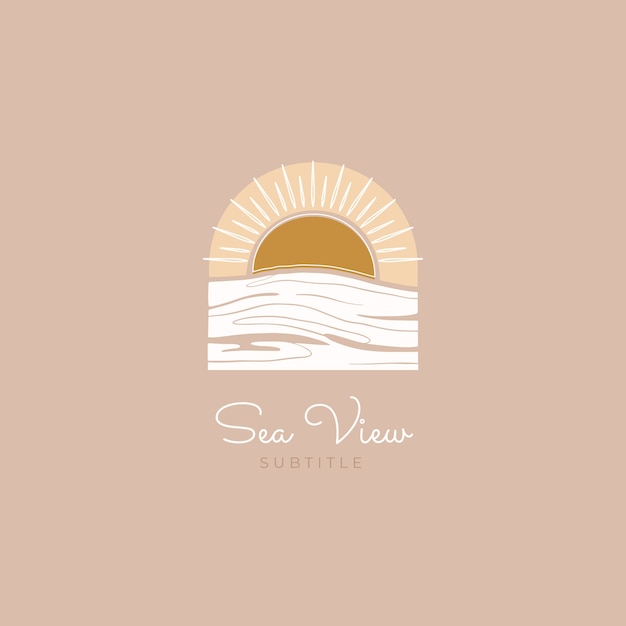 Free vector hand drawn beach logo design