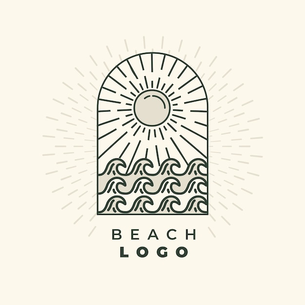 Free vector hand drawn beach logo template