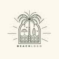 Free vector hand drawn beach logo template