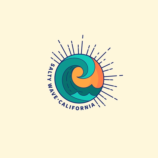 Free vector hand drawn beach logo template