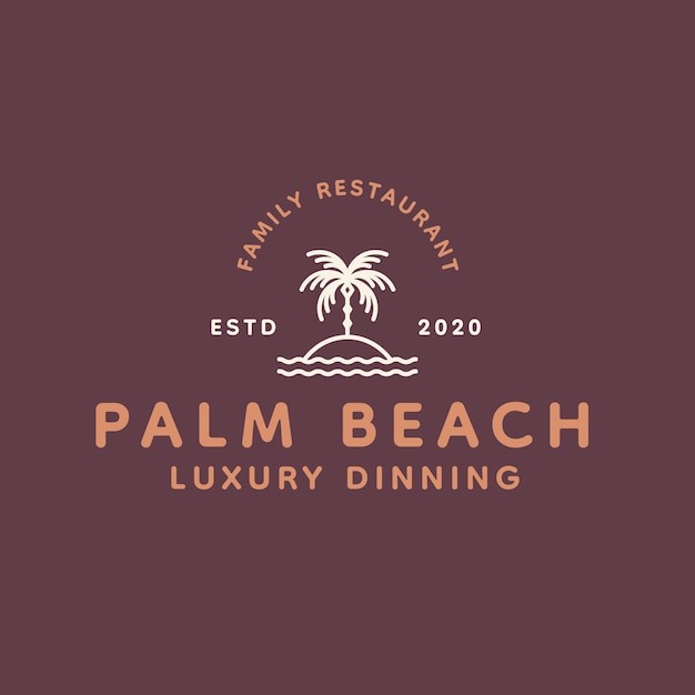 Hand drawn beach logo template