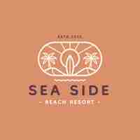 Free vector hand drawn beach logo template