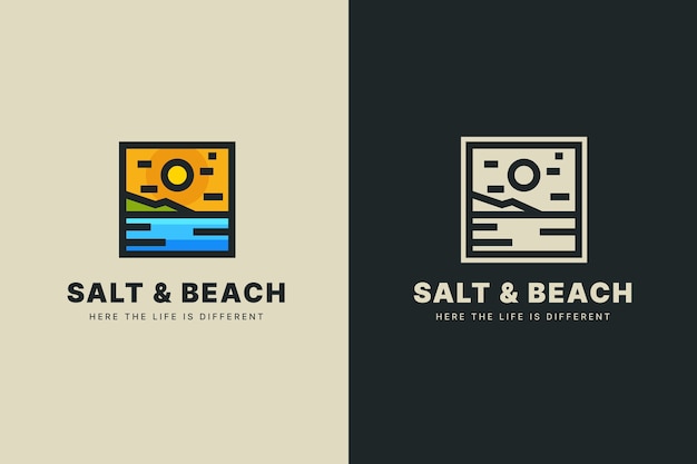 Ручной обращается логотип пляжа