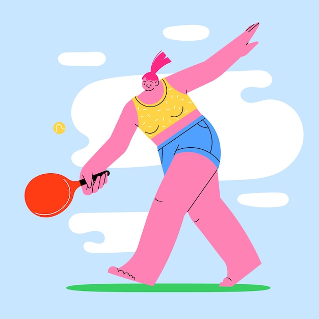 Free vector hand drawn beach tennis illustration