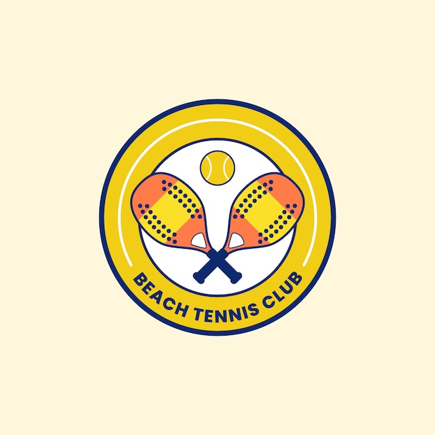 Нарисованный рукой шаблон логотипа пляжного тенниса