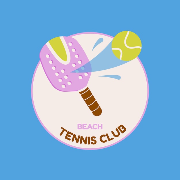 Нарисованный рукой логотип пляжного тенниса