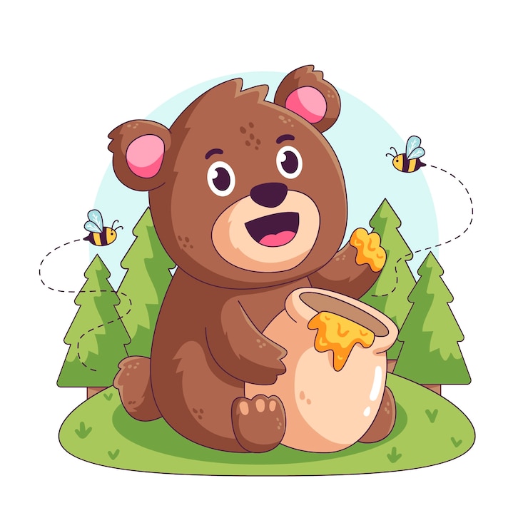 無料Vector 手描きクマ漫画イラスト