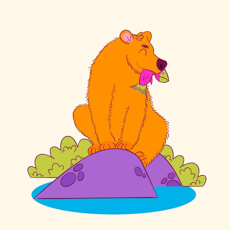 Free Vector hand drawn bear cartoon illustration