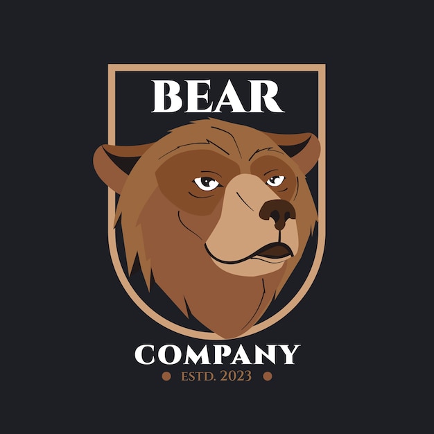 Free vector hand drawn bear logo template