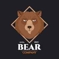 Free vector hand drawn bear logo template