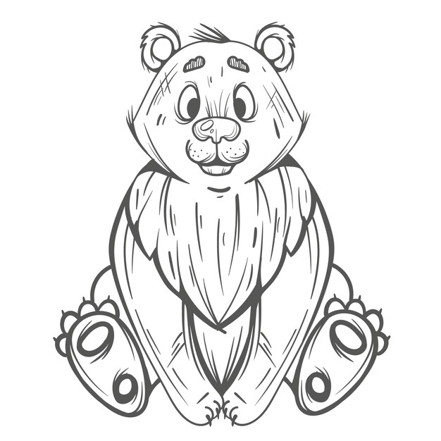 Hand drawn bear outline illustration