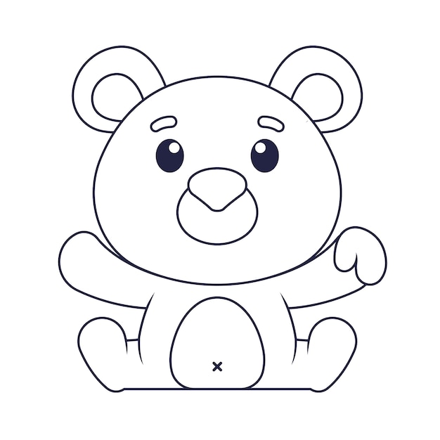 Hand drawn bear outline illustration