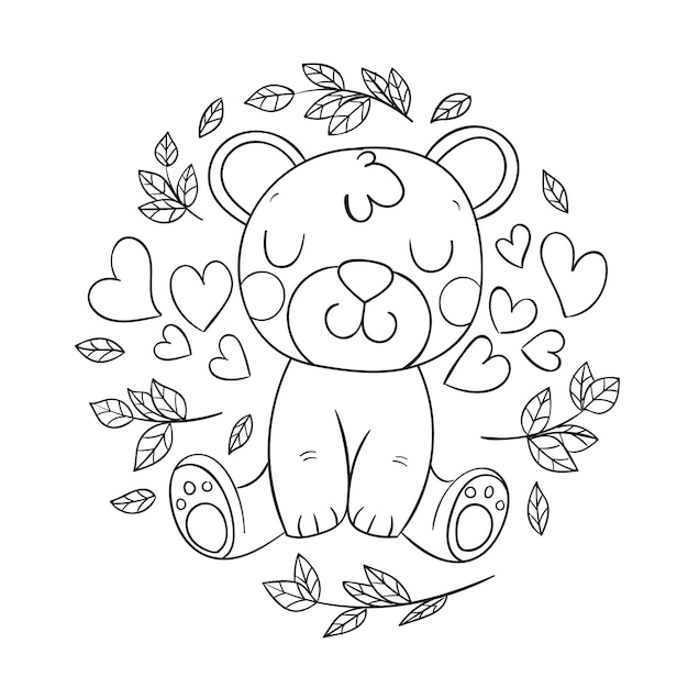 Free vector hand drawn bear outline illustration