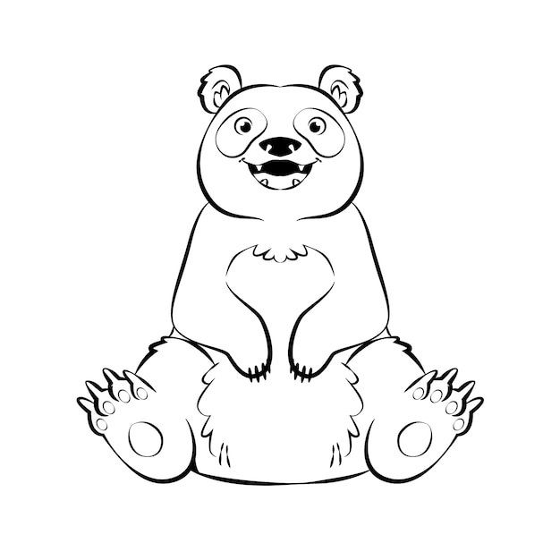 Illustrazione del profilo dell'orso disegnato a mano