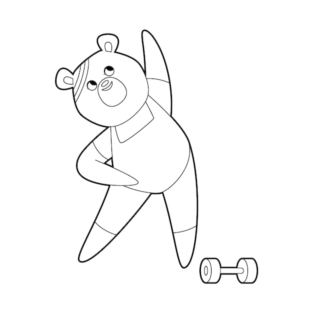 Hand drawn bear  outline illustration