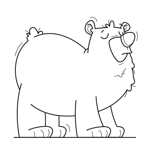 Hand drawn bear outline illustration