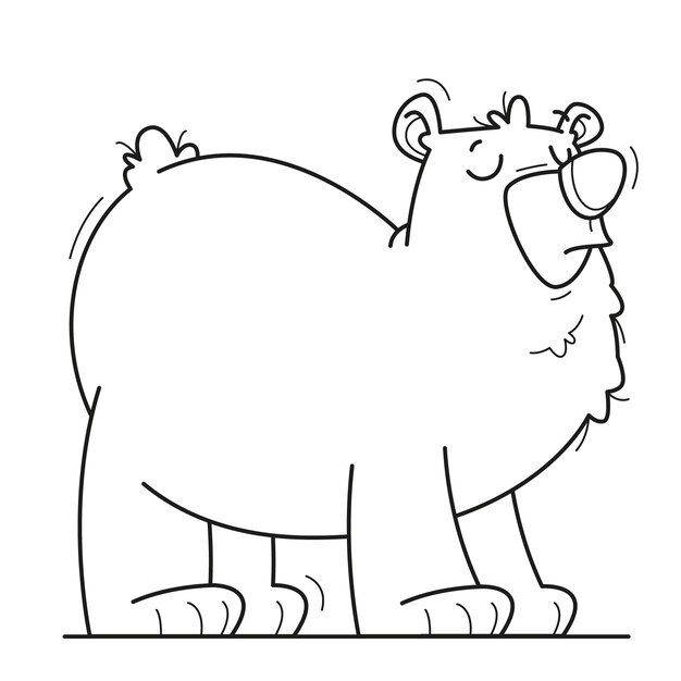 Hand drawn bear outline illustration