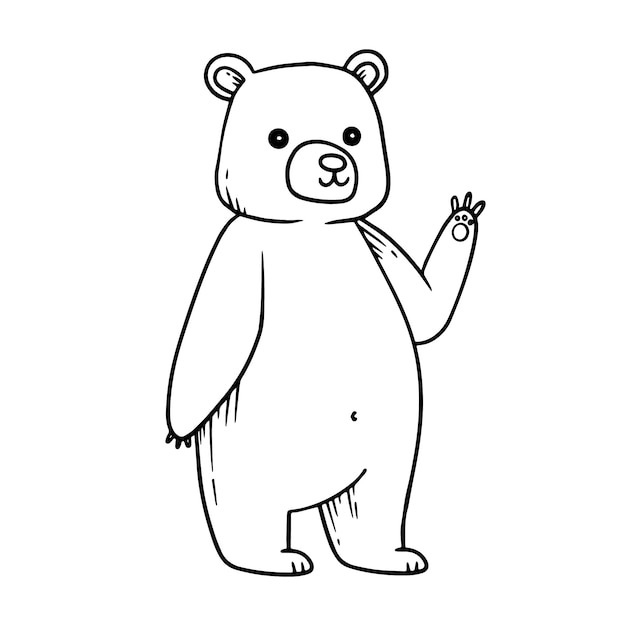 無料ベクター 手描きのクマのアウトライン