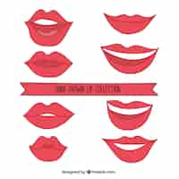 Free vector hand-drawn beautiful lips