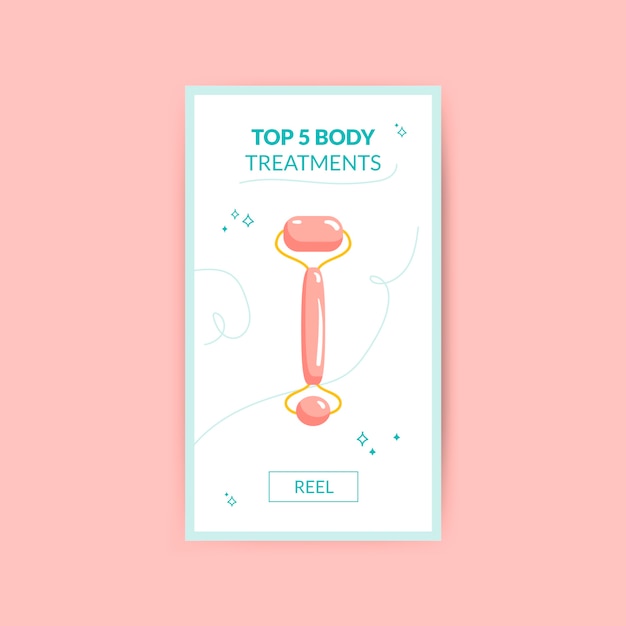 hand drawn beauty instagram reel cover template