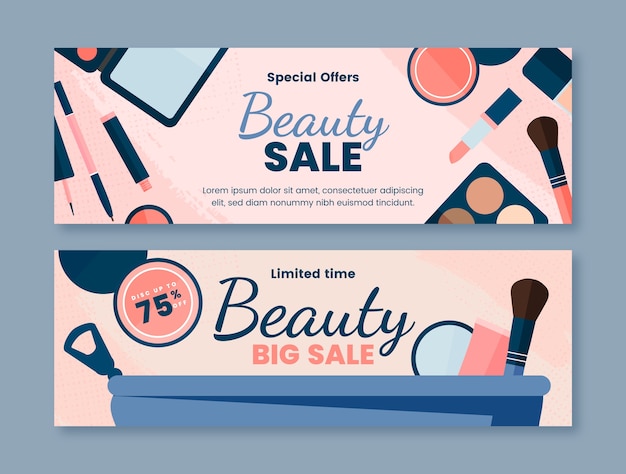 Hand drawn beauty sale banner design