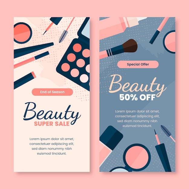 Free vector hand drawn beauty sale banner design