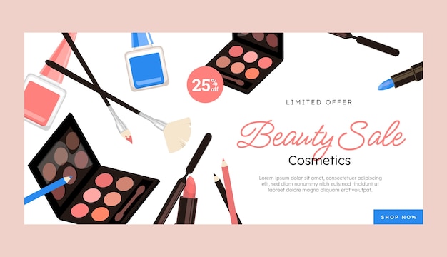 Free vector hand drawn beauty sale banner design