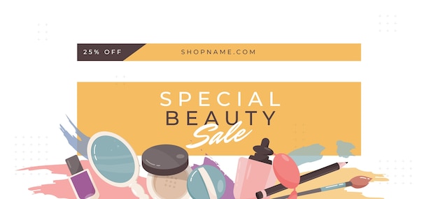 Free vector hand drawn beauty sale banner