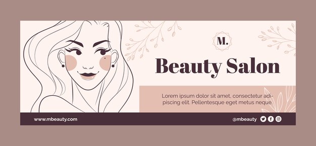 Hand drawn beauty salon facebook cover