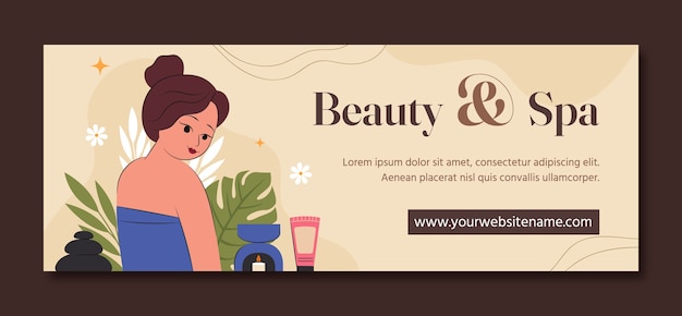 Free vector hand drawn beauty salon facebook cover