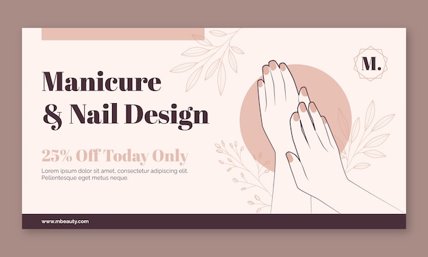 Hand drawn beauty salon facebook template