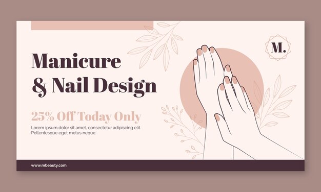 hand drawn beauty salon facebook template