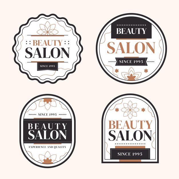 Hand drawn beauty salon labels template