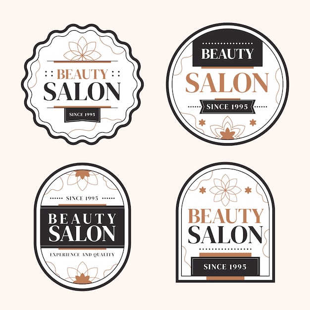 hand drawn beauty salon labels template