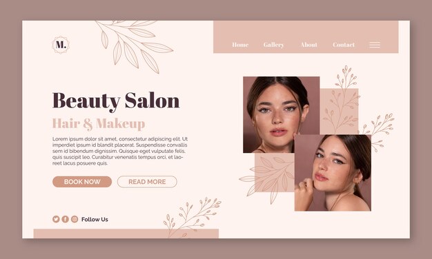 Hand drawn beauty salon landing page