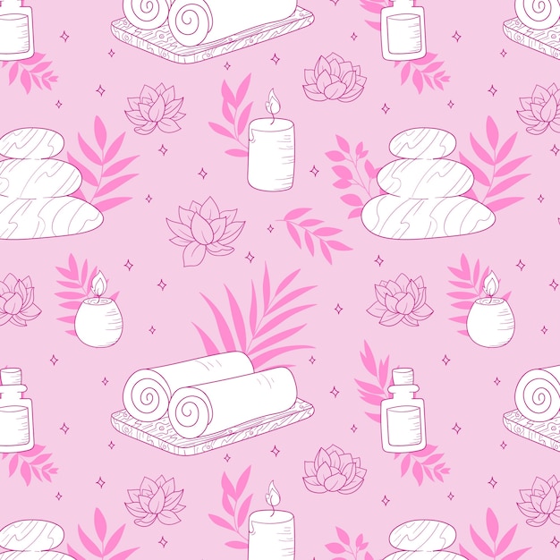 Free vector hand drawn beauty salon pattern