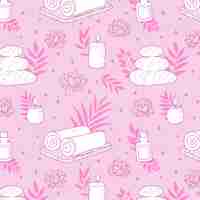 Free vector hand drawn beauty salon pattern