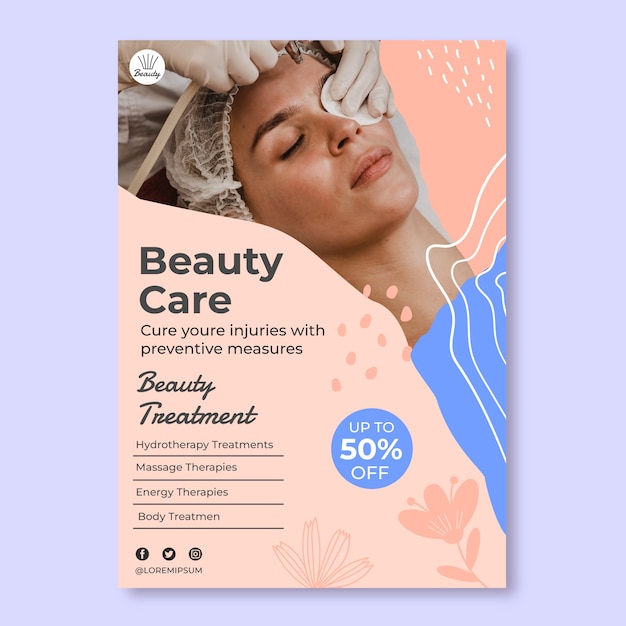 Hand drawn beauty salon poster