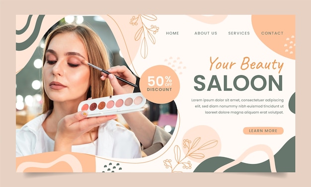 Hand drawn beauty salon template design