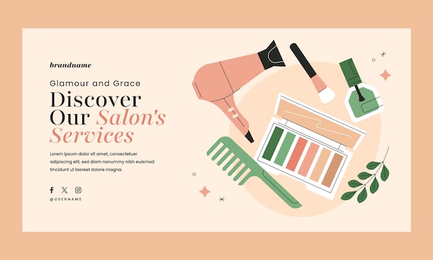 Free vector hand drawn beauty salon  template design