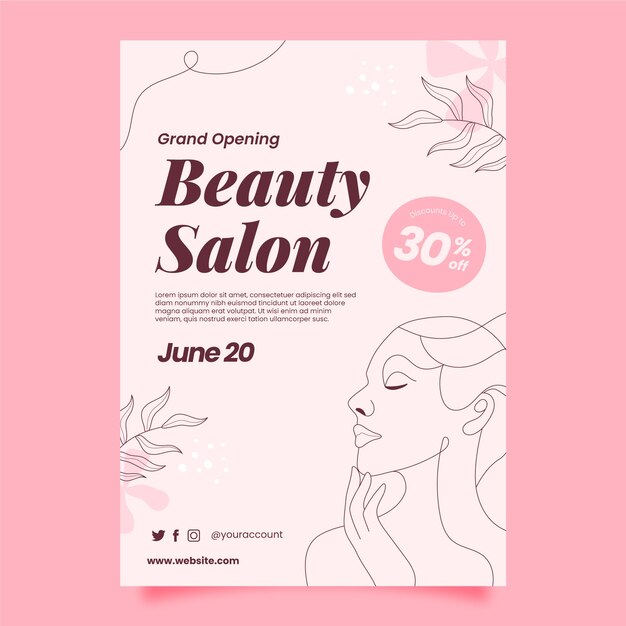 Hand drawn beauty salon template