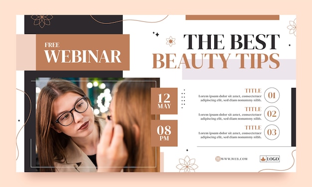 Free vector hand drawn beauty salon webinar template