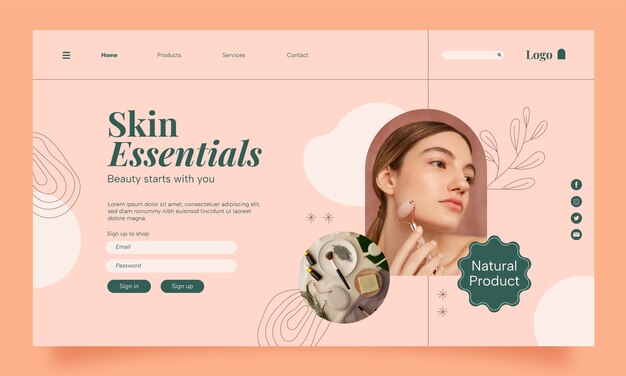 Hand drawn beauty spa landing page